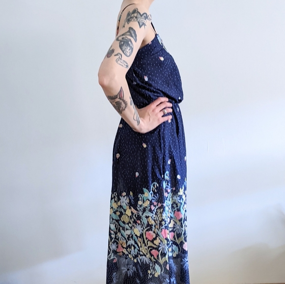 1970’s Floral Faux-Wrap Party Dress - Picture 3 of 4